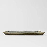 Sushi Plate Green Contour Glaze 24cm