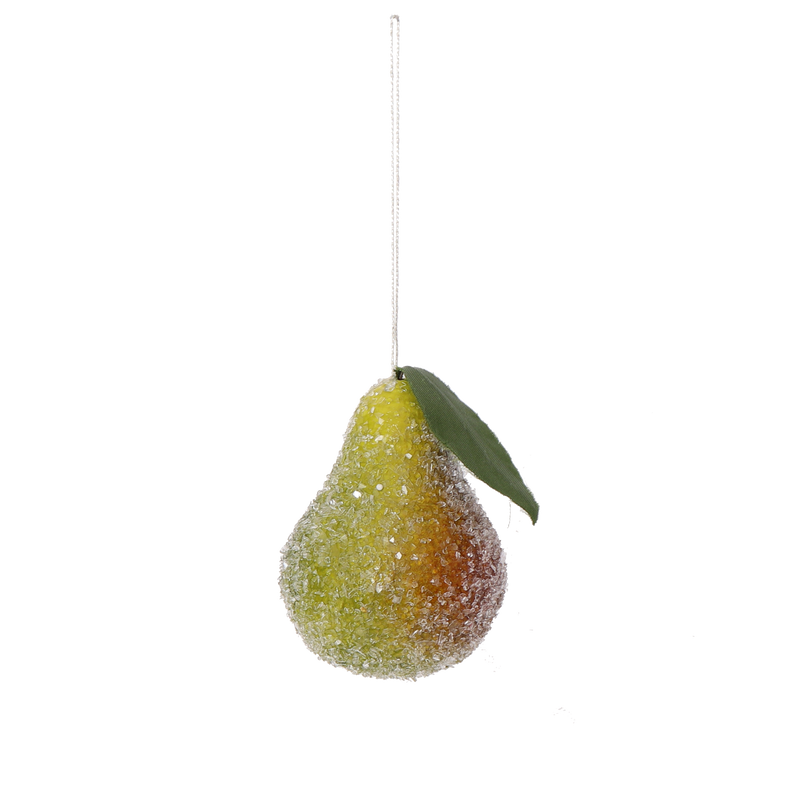 Spun Cotton Frosted Fruit Christmas Decoration, 6cm: Clementine