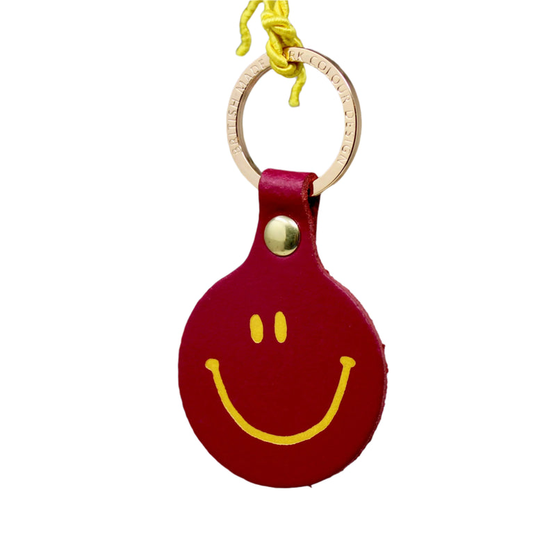 Feeling Lush Smiley Face Key Fob - Magenta
