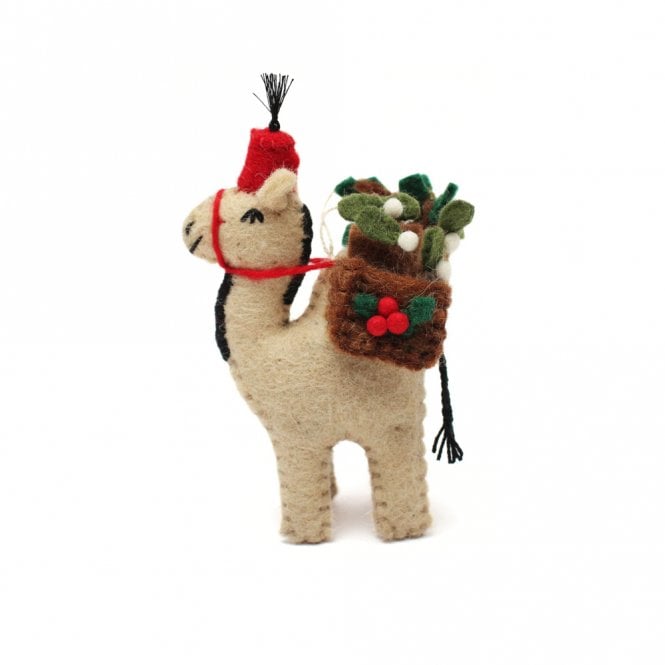 Camel with Christmas Panniers Decoration