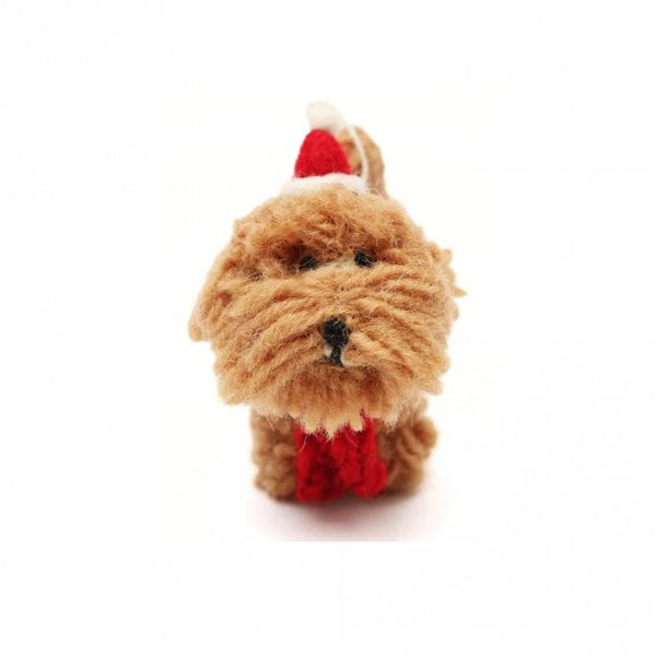 Christmas Cockapoo with Hat Decoration