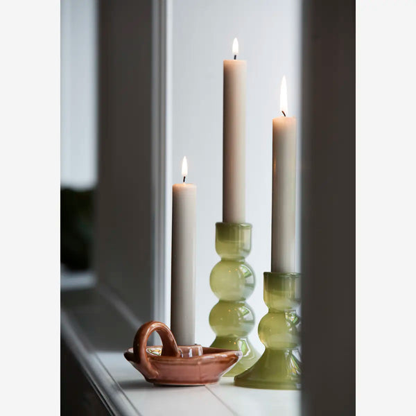 Madam Stoltz - Stoneware Candle Holder (Brick)