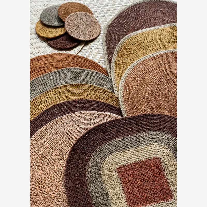 Madam Stoltz - Square Seagrass Placemat (Taupe Mix)