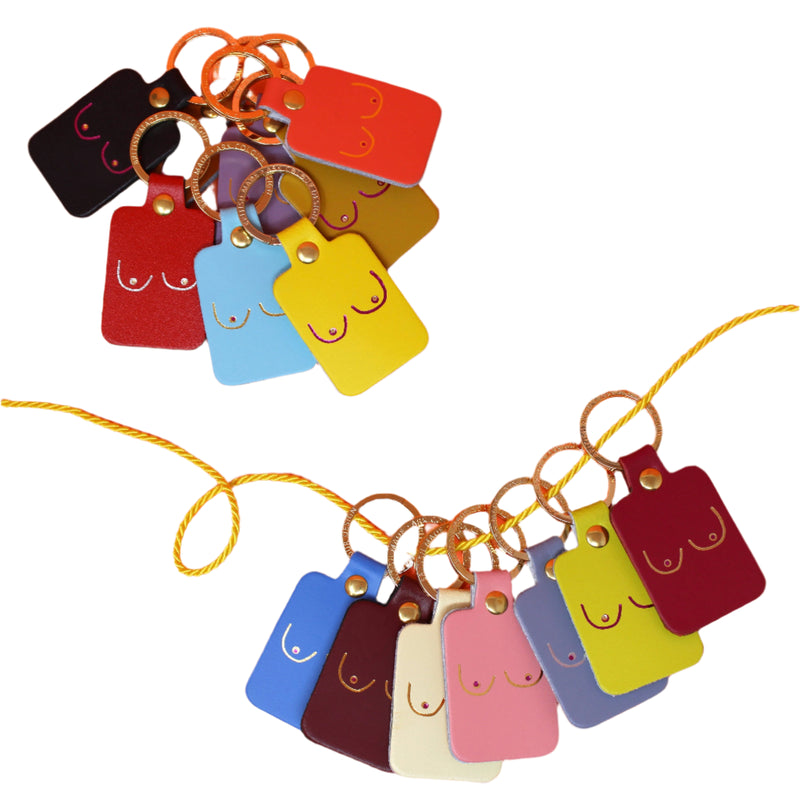 Boob Leather Key Fob - Red