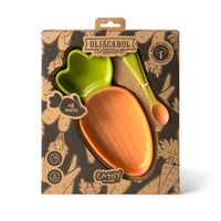 Rubberwood Baby Plate & Spoon Set - Cathy the Carrot