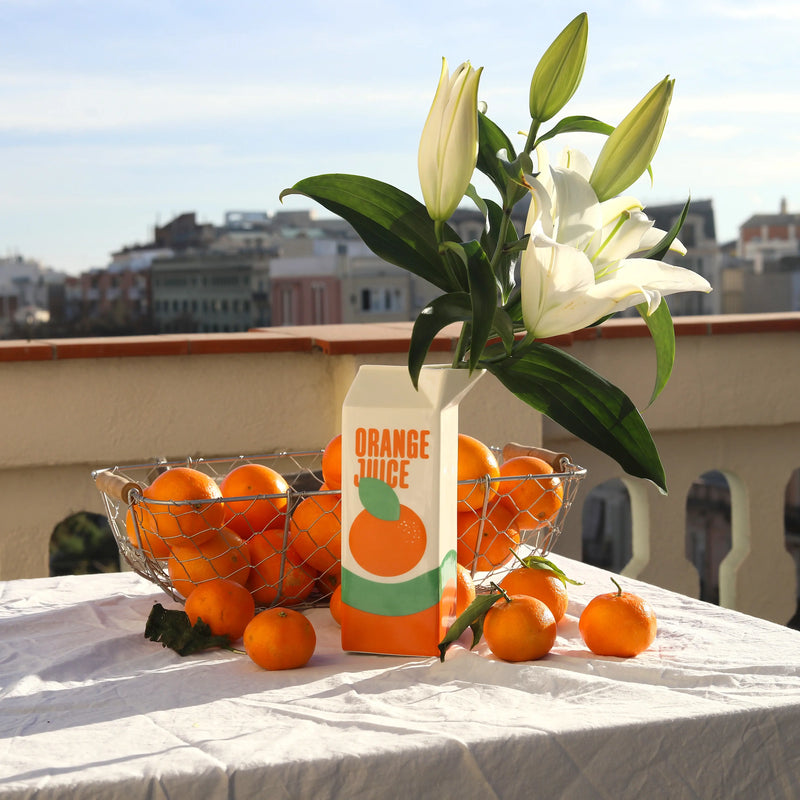 Orange Juice Carton Vase