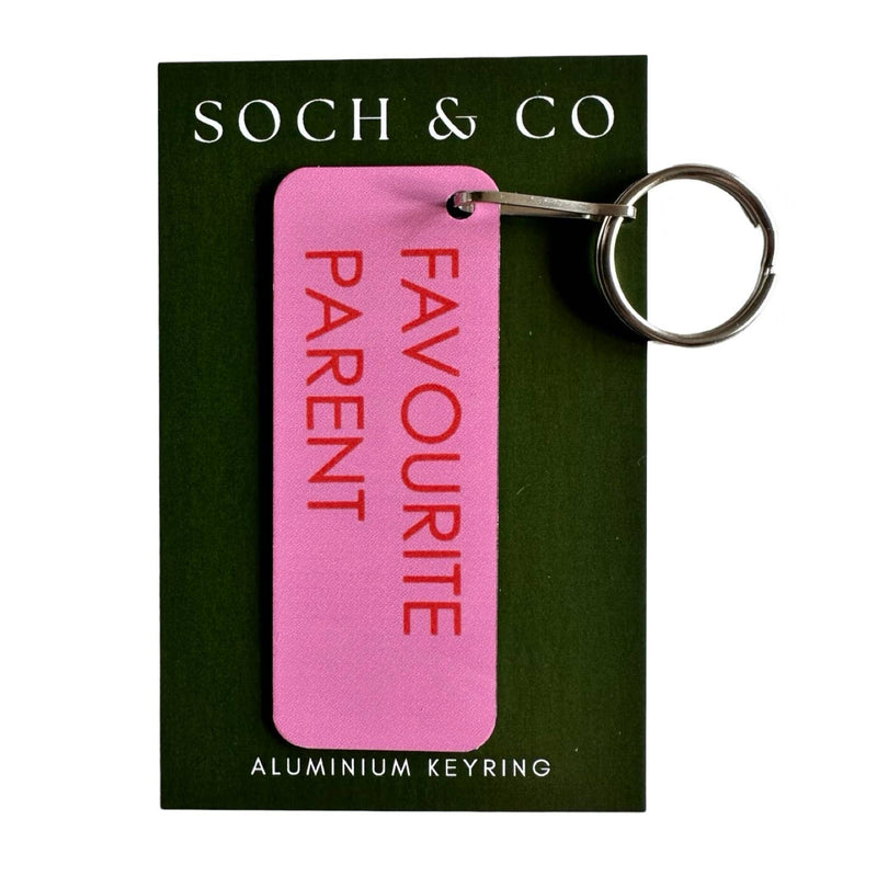 Favourite Parent Keyring - Pink