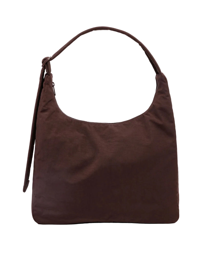 Nylon Shoulder Bag - Coffee