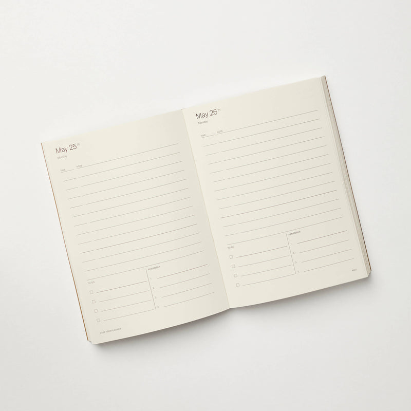 Brown A5 Lay Flat 2026 Planner