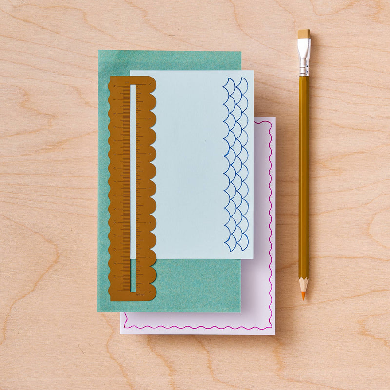 Wavy Brass Ruler - Scalloped Borders