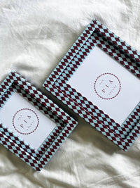 Burgundy & Blue Harlequin Frame: 8x6in (6x4in)