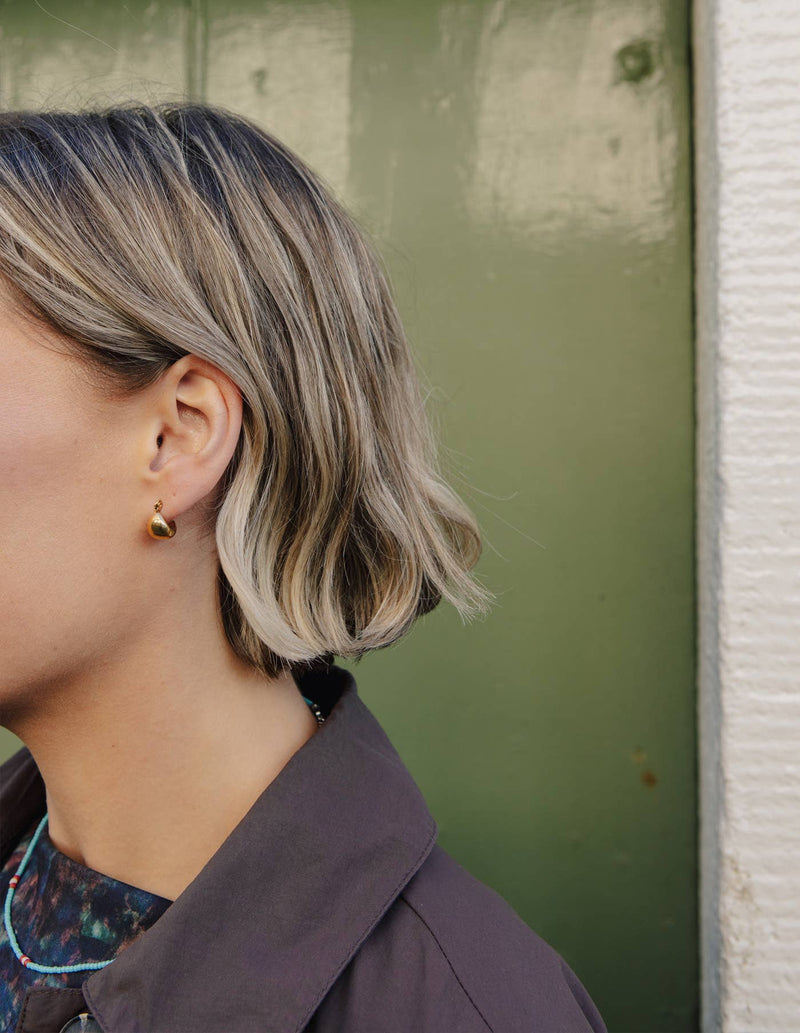 Teardrop Hoop Earrings - Gold