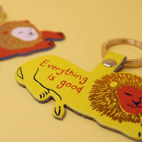 Everything is Good Lion Key Fob - Orange