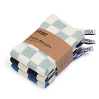 Reusable & Eco-Friendly Cotton Dishcloths - Check Cobalt