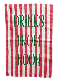 Drinks from Noon - Tennis Set Linen Teatowel