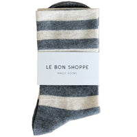 Wally Socks - Wide/Grey Stripe