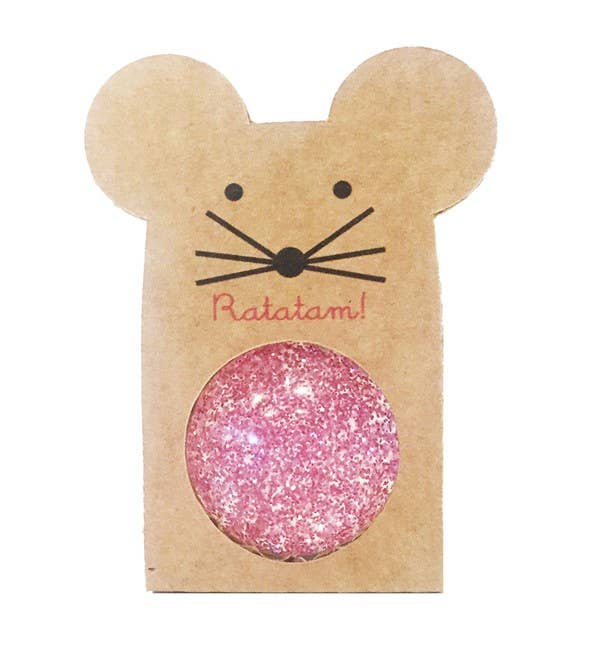 Starry Mouse Bouncing Ball - Pink Glitter
