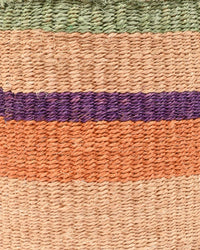 The Basket Room - RELI: Orange, Purple & Green Stripe Woven Storage Basket: M / Orange / Striped