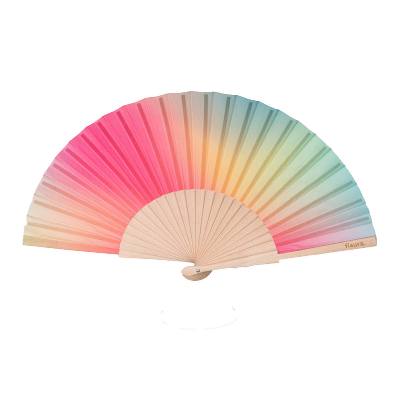 Hand Fan - Pink and Green Gradient