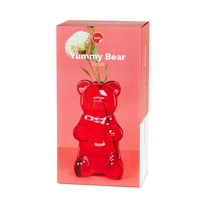 Balvi Yummy Bear Glass Vase Red Vase