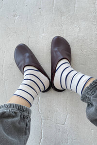 Boyfriend Socks - Flax Stripe