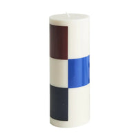 Large Column Candle - Brown/Black/Blue