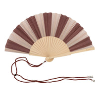 Hand Fan - Brown and Beige Striped
