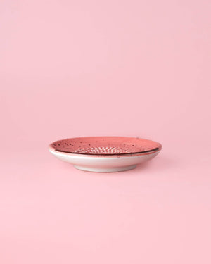 Small Ceramic Garlic Grater Plate - Chocolate