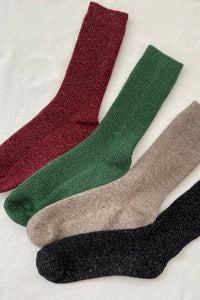 Winter Sparkle Socks - Evergreen