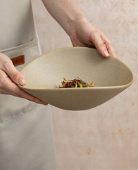 Gohobi Japanese Ceramic Irregular Salad Bowl: 8.5 inch