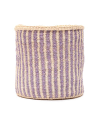 The Basket Room - UMEME: Lavender Pinstripe Woven Storage Basket: S / Purple / Pinstripe