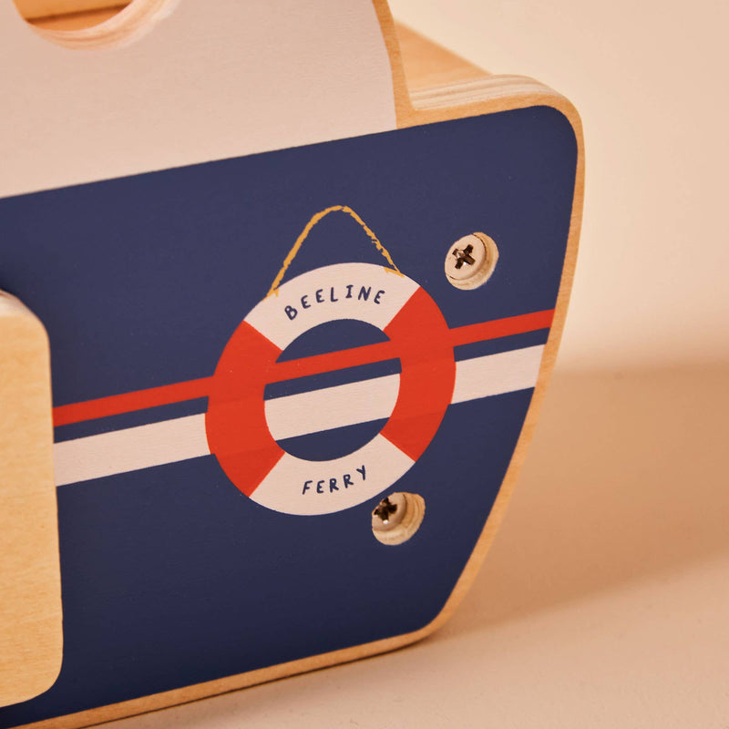 Wooden Ferry Toy Playset with Cars