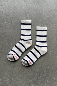 Boyfriend Socks - Flax Stripe