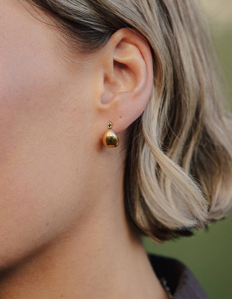 Teardrop Hoop Earrings - Gold