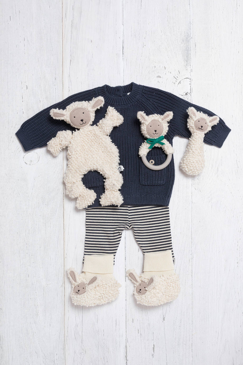 Cotton Knit Baby Comforter: Sheep