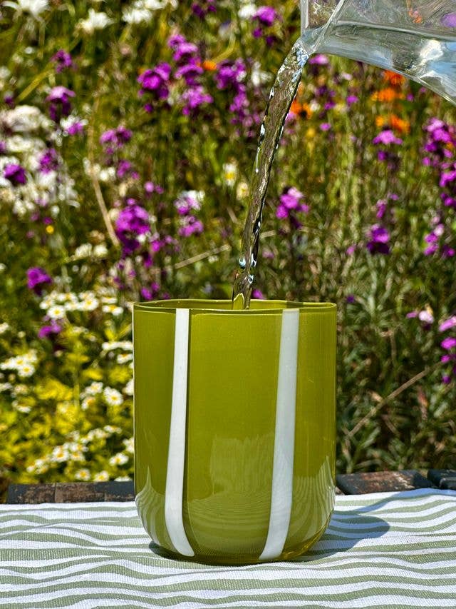 Atina Tumbler - Olive/White