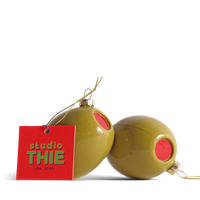 Olive Glass Decoration, 7cm