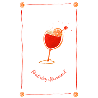 Positively Effervescent - Aperol Spritz Linen Teatowel