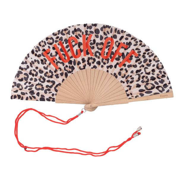 Hand Fan - Leopard "Fuck Off"