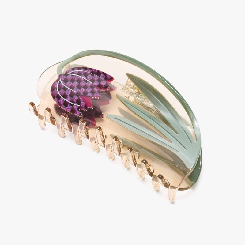 Fritillaria Tulip Checkered Flower Large Acetate Claw Clip