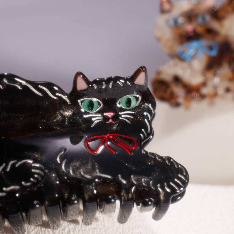 Black Kitty Claw Clip