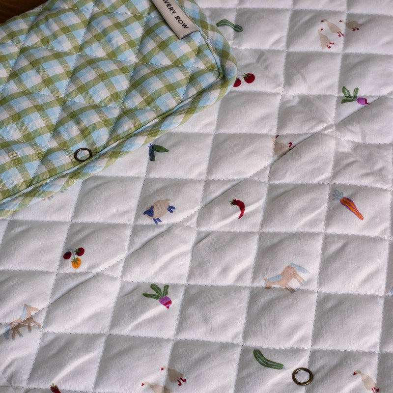 Cotton Travel Baby Changing Mat - Greenhouse Gingham