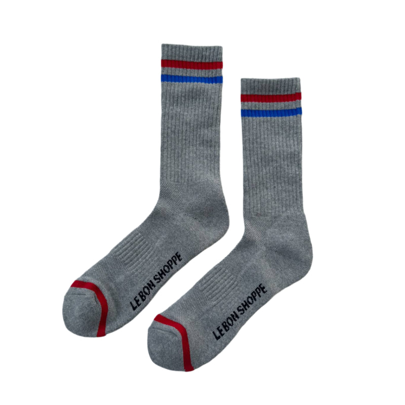 Extended Boyfriend Socks - True Grey