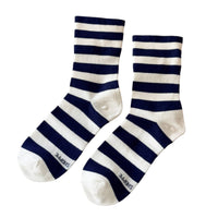 Wally Socks - Wide / Navy Stripe