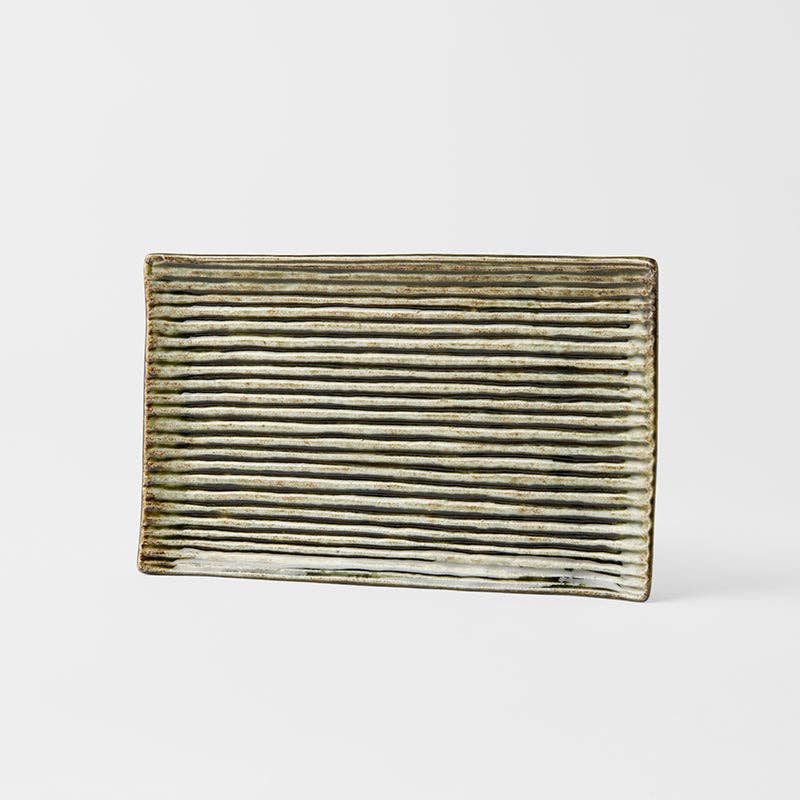 Sushi Plate Green Contour Glaze 24cm