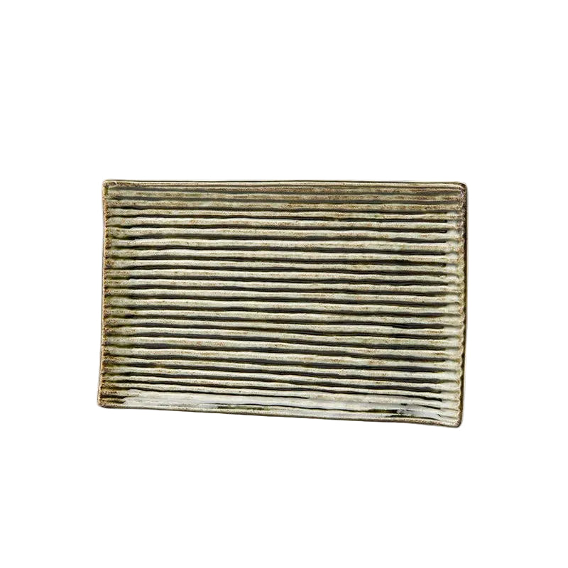 Sushi Plate Green Contour Glaze 24cm