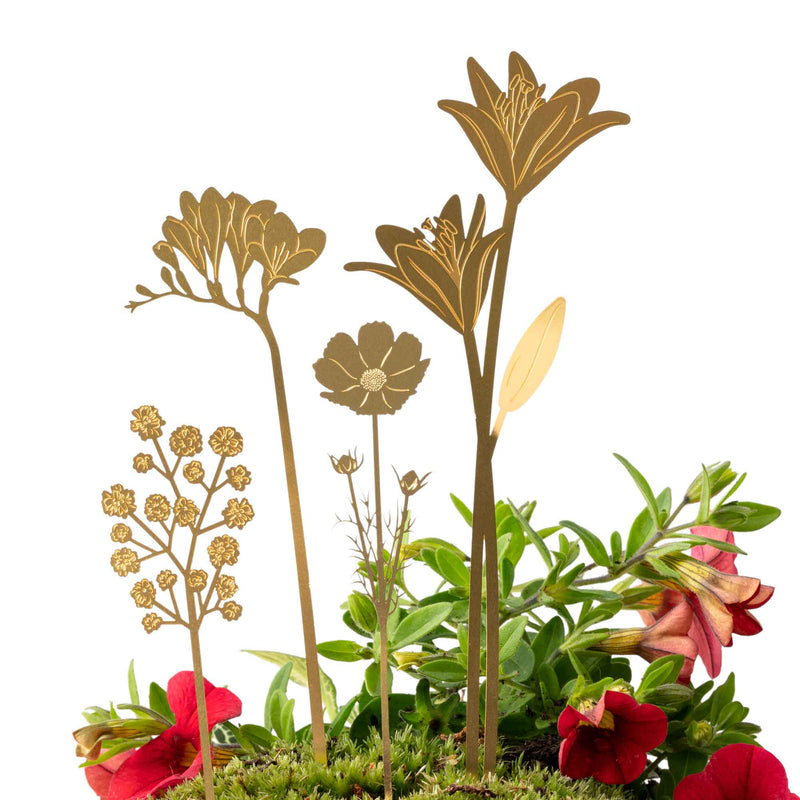 Brass Bloom Bouquet Plant Pot Decoration