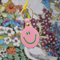 Feeling Lush Smilie Face Key Fob - Coral