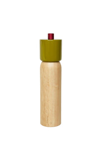 Large Salt & Pepper Grinder - Olive & Red
