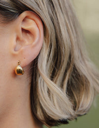 Teardrop Hoop Earrings - Gold